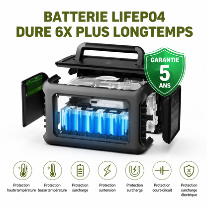 Station d'Énergie Portative ALLPOWERS R600 — Batterie LiFePO4 Ultra-Durable