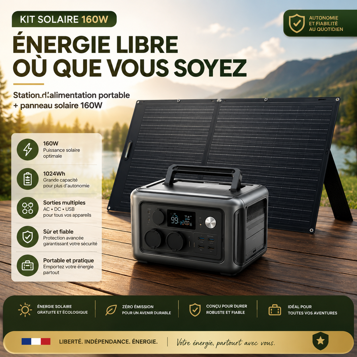 Station d'Énergie Portative ALLPOWERS R600 — Batterie LiFePO4 Ultra-Durable