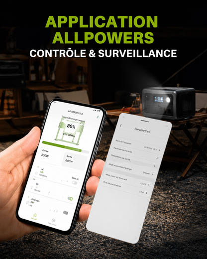 Station d'Énergie Portative ALLPOWERS R600 — Batterie LiFePO4 Ultra-Durable